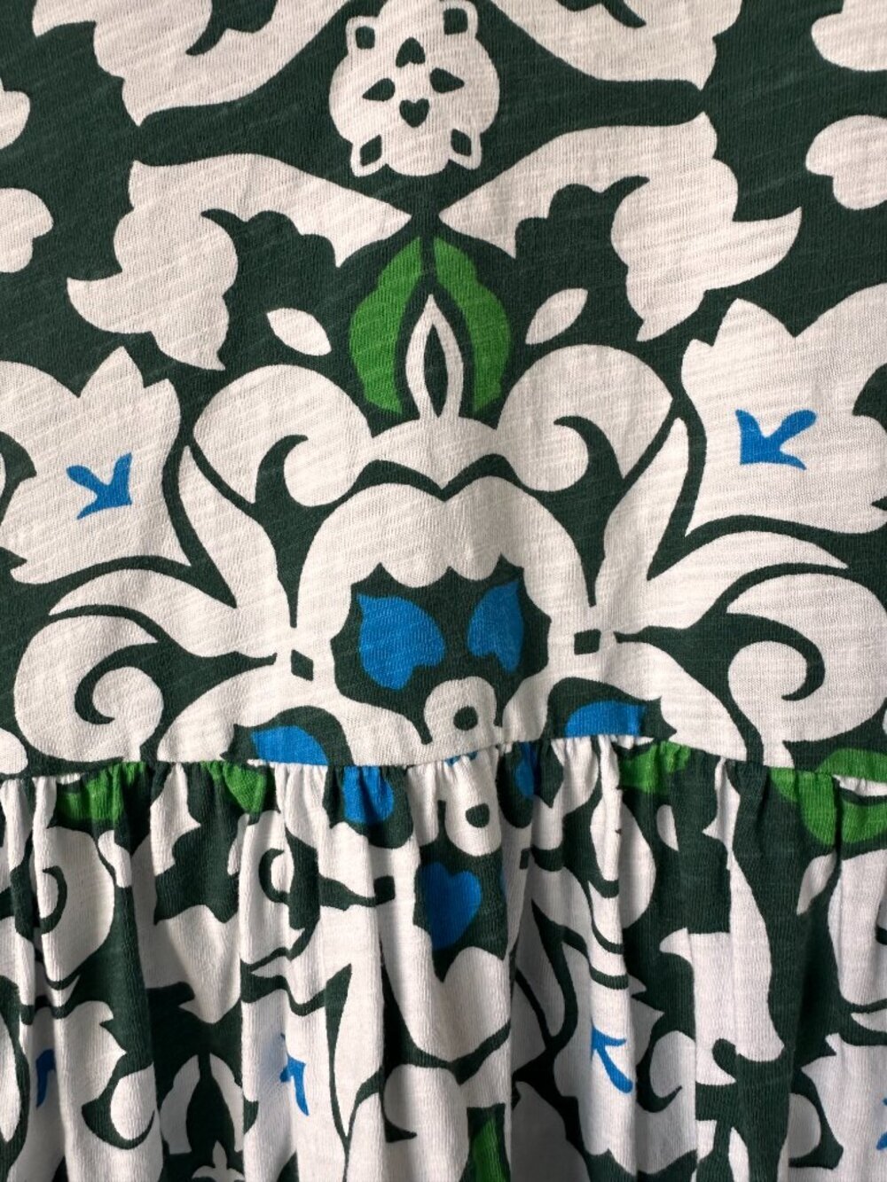 Boden Easy Notch Neck Jersey Dress 100% Cotton, Green and White, 8 - Picture 4 of 15